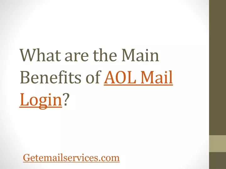 what are the main benefits of aol mail login