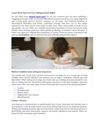 lower back pain get your sitting position right