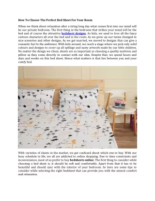 how to choose the perfect bed sheet for your room