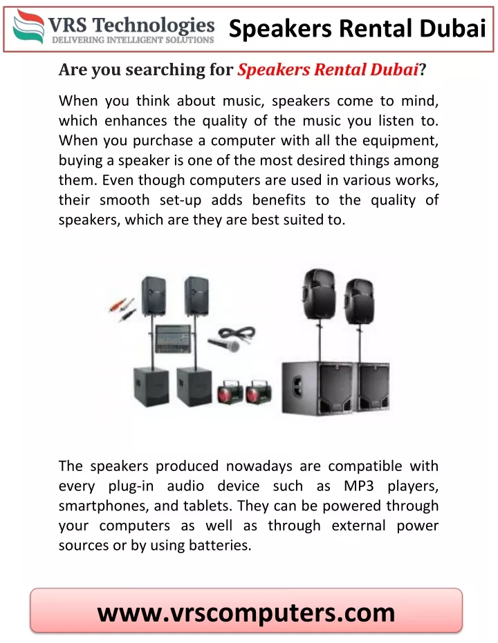 speakers rental dubai