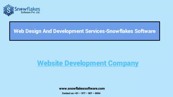web design and development services snowflakes