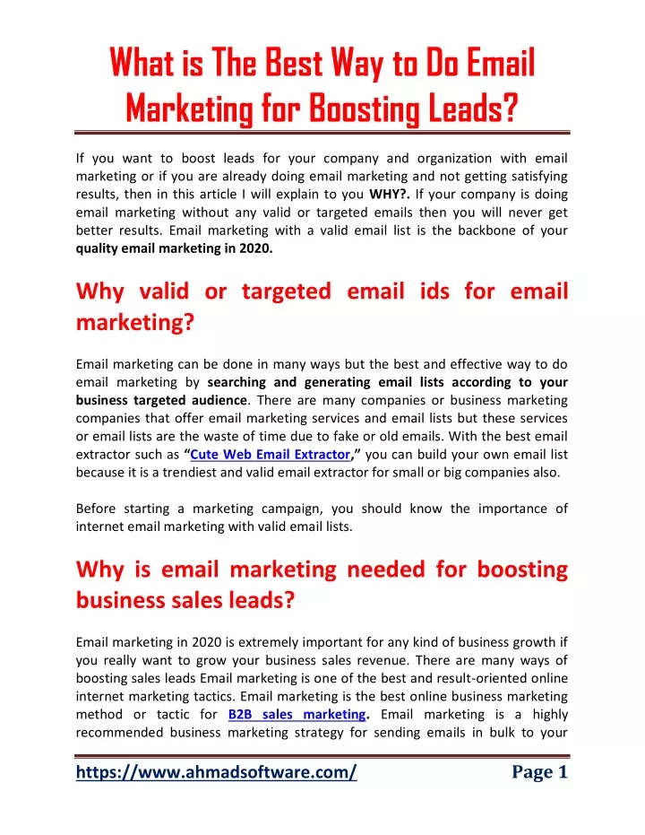 what is the best way to do email marketing