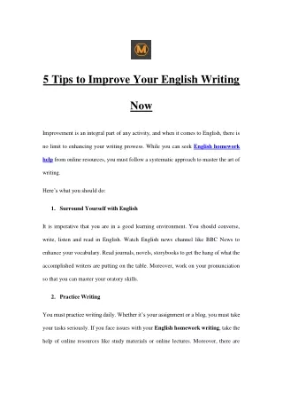5 tips to improve your english writing