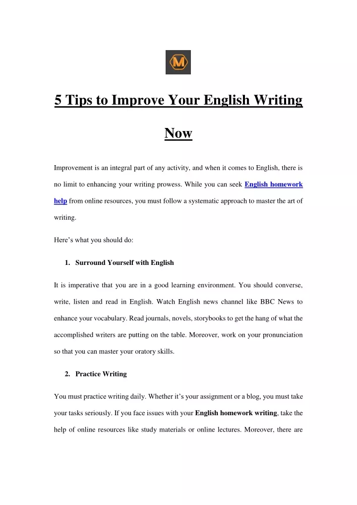 5 tips to improve your english writing