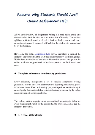 reasons why students should avail online