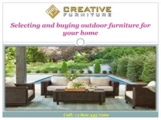 Selecting and buying outdoor furniture for your home