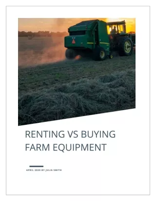 Renting vs Buying Farm Equipment