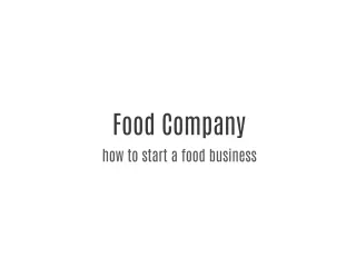 how to start a food business