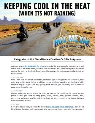 Categories of Hot Metal Harley Davidson’s Gifts & Apparel