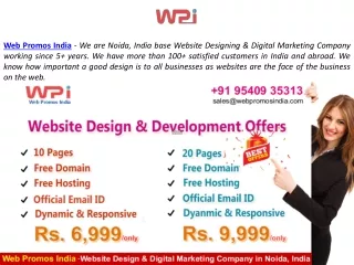 Web Design Offer-By-WEBPROMOSINDIA | Get Responsive Website Design at Rs. 6999 only.