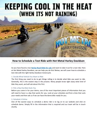 How to Schedule a Test Ride with Hot Metal Harley Davidson