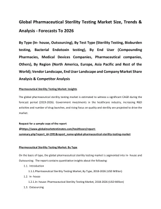 global pharmaceutical sterility testing market