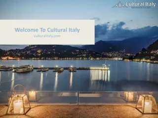 Welcome to Cultural Italy