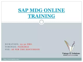 MDG Master Data Governance | SAP MDG Training Material