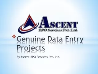 Genuine data entry projects - AscentBPO
