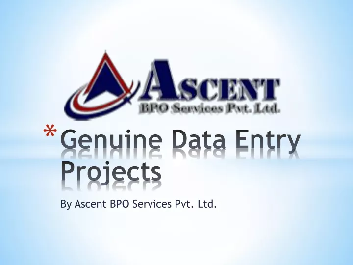 genuine data entry projects