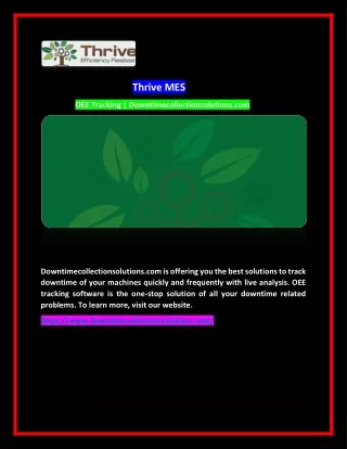 Tracking Machine Downtime | Downtimecollectionsolutions.com