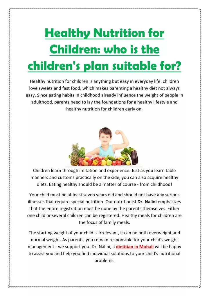 healthy nutrition for children