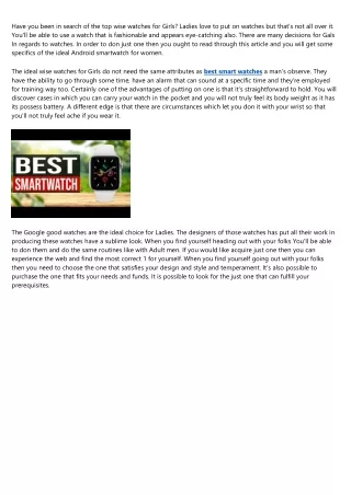 have you been in search of the top wise watches