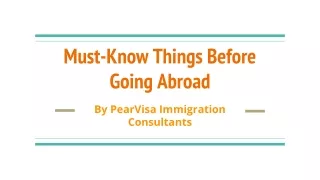 must know things before going abroad