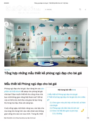 Tổng hợp những mẫu thiết kế phòng ngủ đẹp cho bé gái