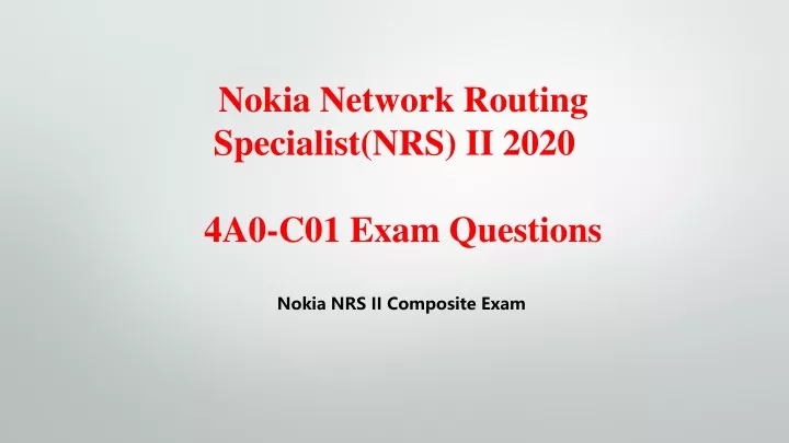 nokia network routing specialist nrs ii 2020