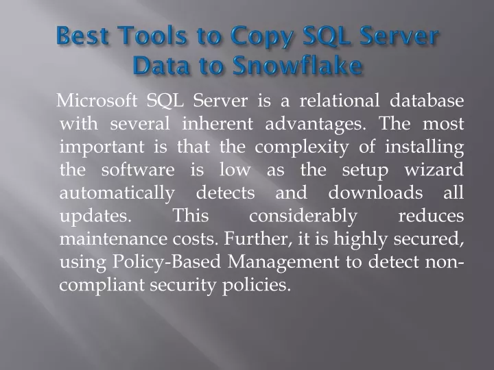 best tools to copy sql server data to snowflake