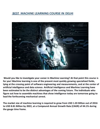 Machine Learning Course in delhi