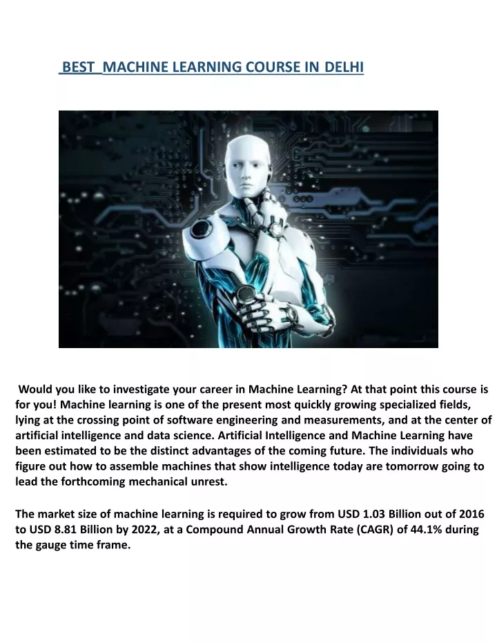 best machine learning course in delhi