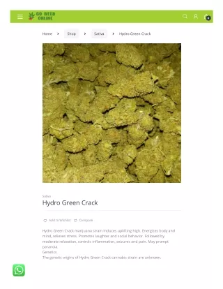 Buy Hydro Green Crack | Sativa | Go Weed Online