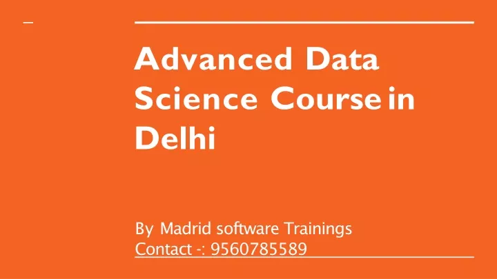 advanced data science course in delhi