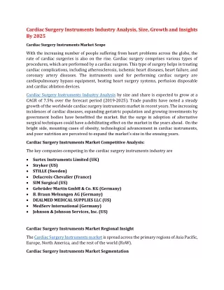 cardiac surgery instruments industry analysis