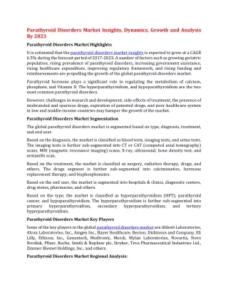 parathyroid disorders market insights dynamics