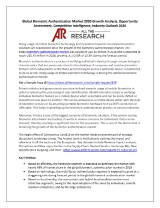 global biometric authentication market 2020