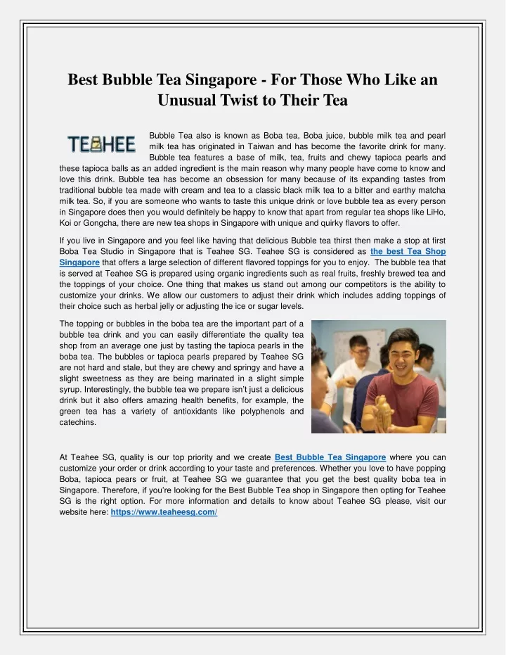 best bubble tea singapore for those who like