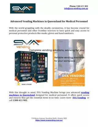 phone 1300 411 902 info@sva vending com au