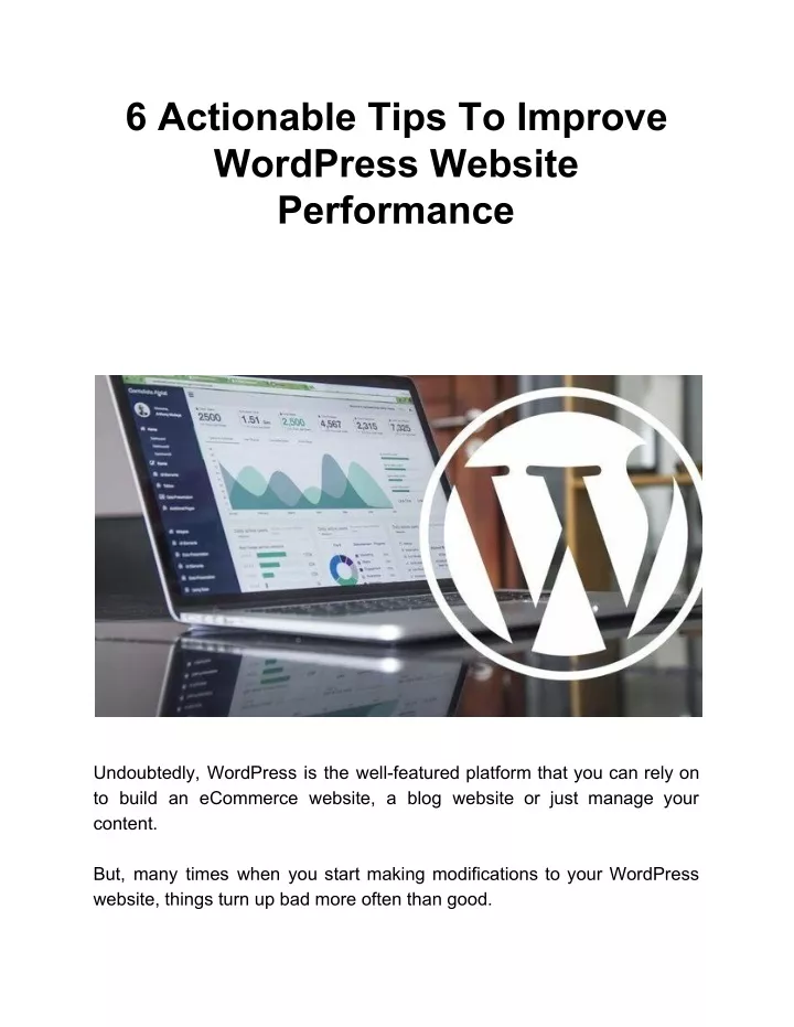 6 actionable tips to improve wordpress website