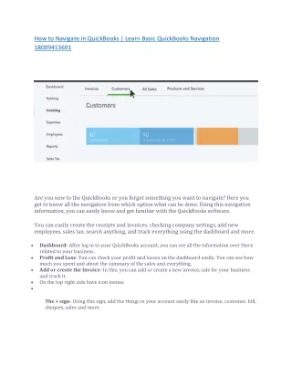 how to navigate in quickbooks learn basic