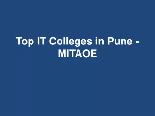 top it colleges in pune mitaoe