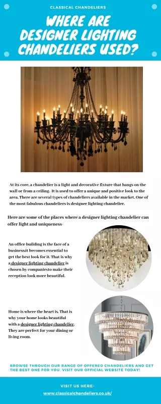 Where are Designer Lighting Chandeliers Used?