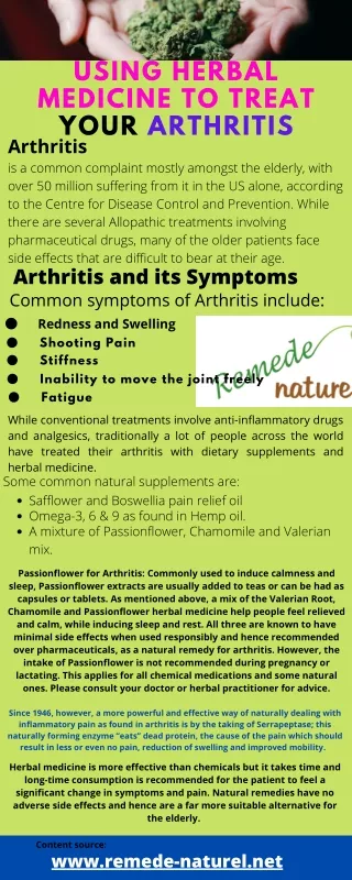 Arthritis and its Symptoms | Using Herbal Medicine to Treat Your Arthritis | Remede Naturel