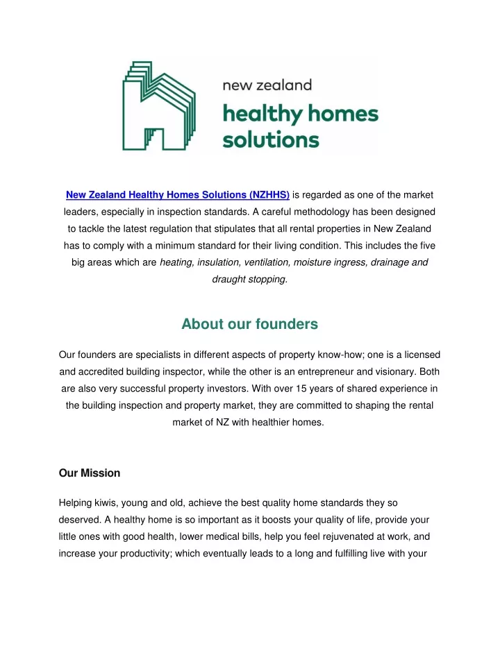 new zealand healthy homes solutions nzhhs