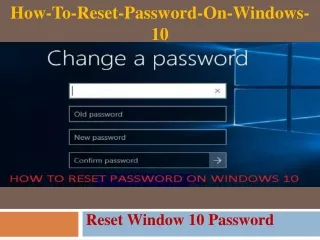how to reset password on windows 10