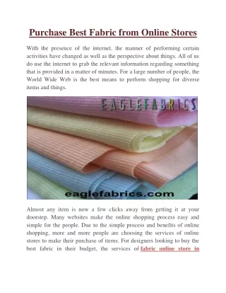 Purchase Organic Fabric Online in California