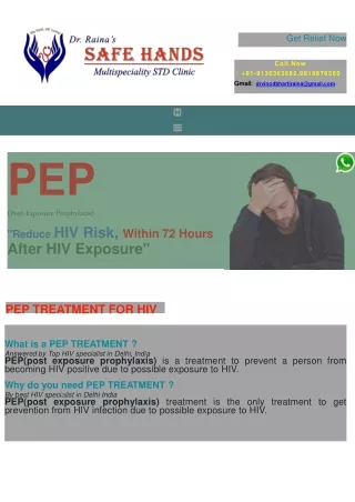 HIV Doctor in Delhi | HIV Specialist in Delhi| Pep Treatment, Prep