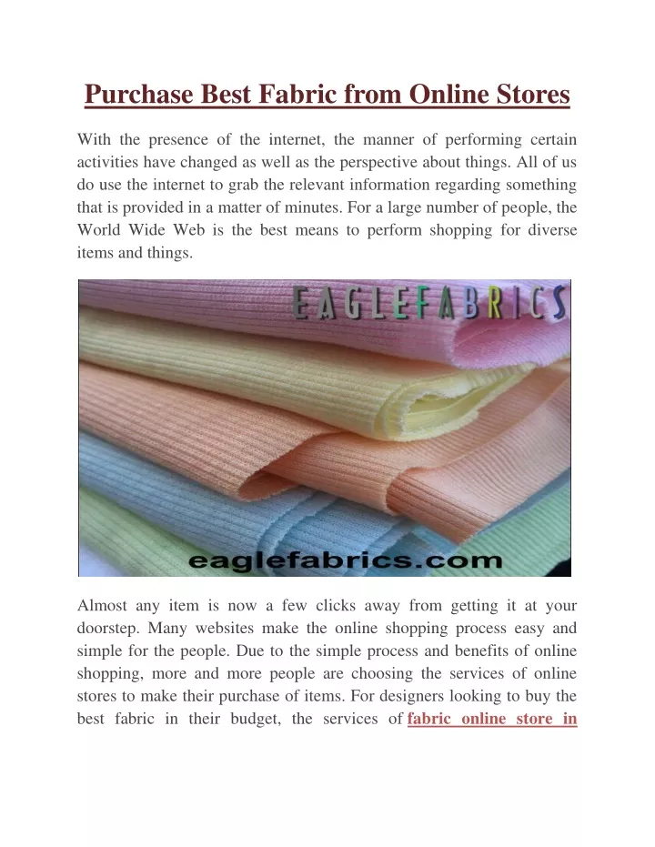 purchase best fabric from online stores