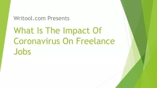 What Is The Impact Of Coronavirus On Freelance Jobs