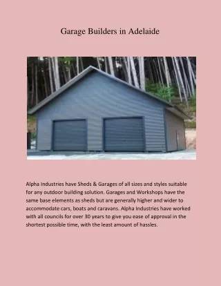 garage builders in adelaide