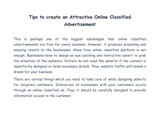 tips to create an attractive online classified