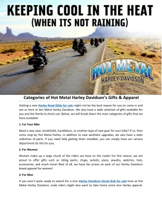 Categories of Hot Metal Harley Davidson’s Gifts & Apparel